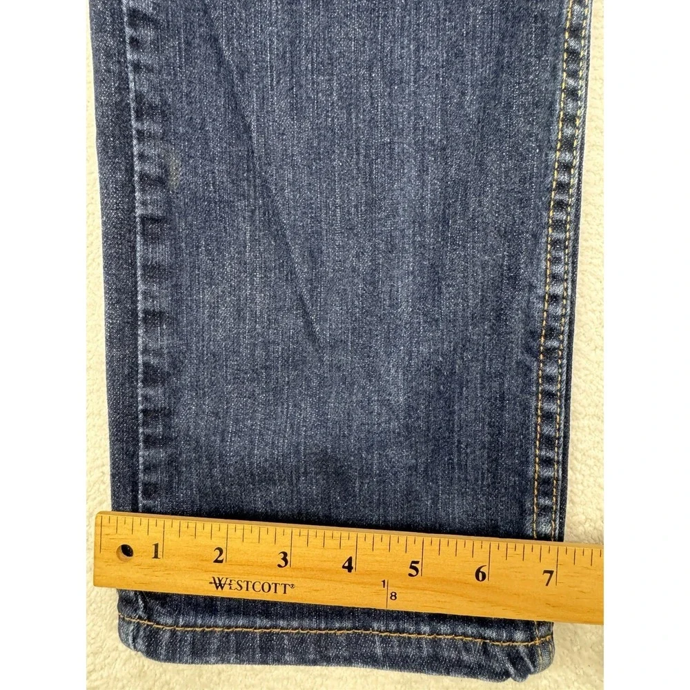 Levis 513 Jeans Men 32x30 Blue Slim Straight Stretch Whisker Distress Denim